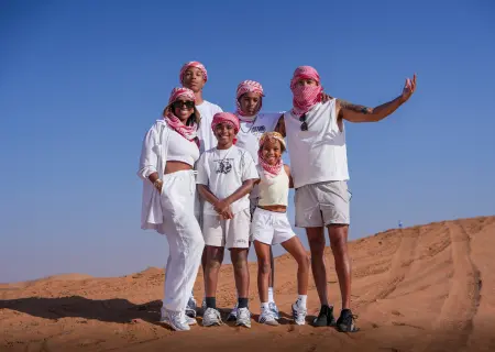 family in the desert